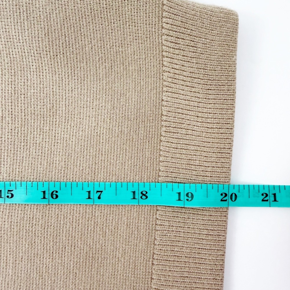 Abercrombie & Fitch Sweater Vest Women Medium Tan Polo Collar Knit Sleeveless - Picture 4 of 5